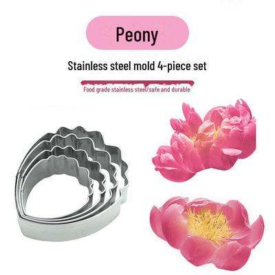 Stainless Steel Peony Flower Fondant Mold Set