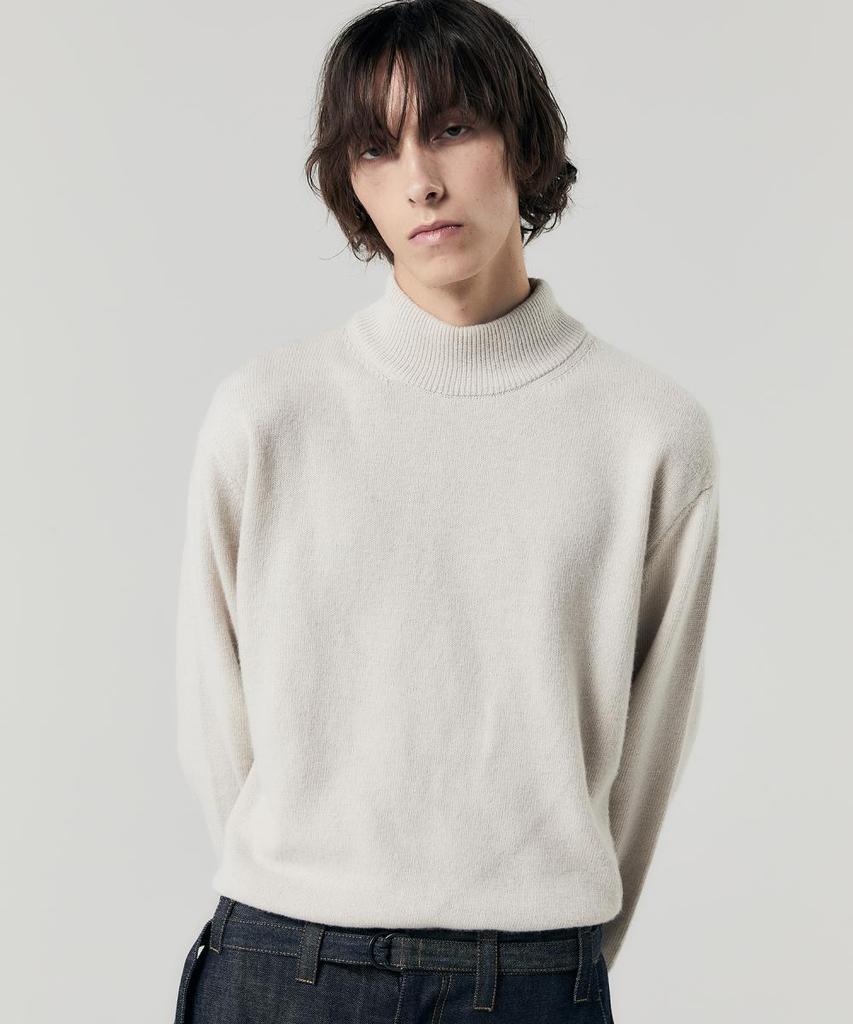 NOTIG Wool Blend Half Turtleneck Long Sleeve Knit Beige_Okw2Swtn201I1