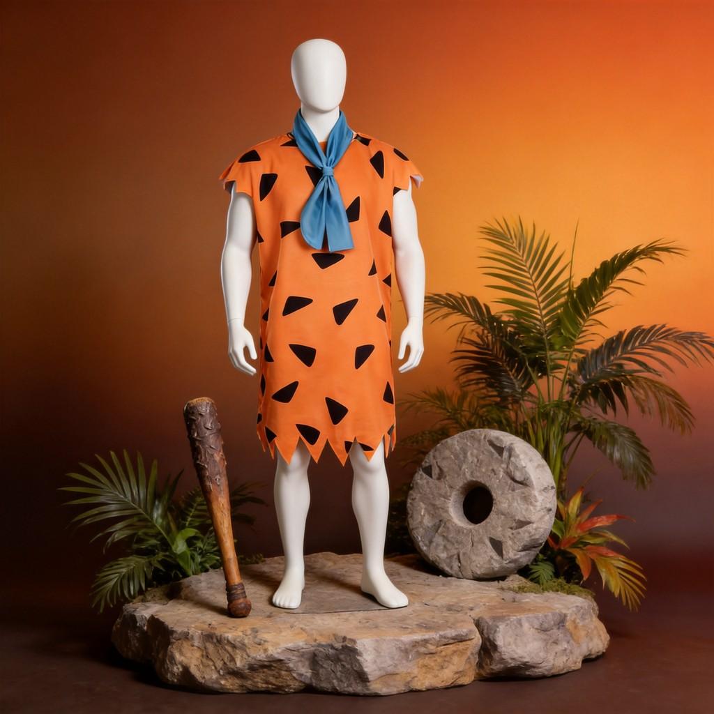 Costume Cosplay I Flintstones Betty Barney Fred Wilma Realizzato in Poliestere per Halloween ed Eventi Culturali