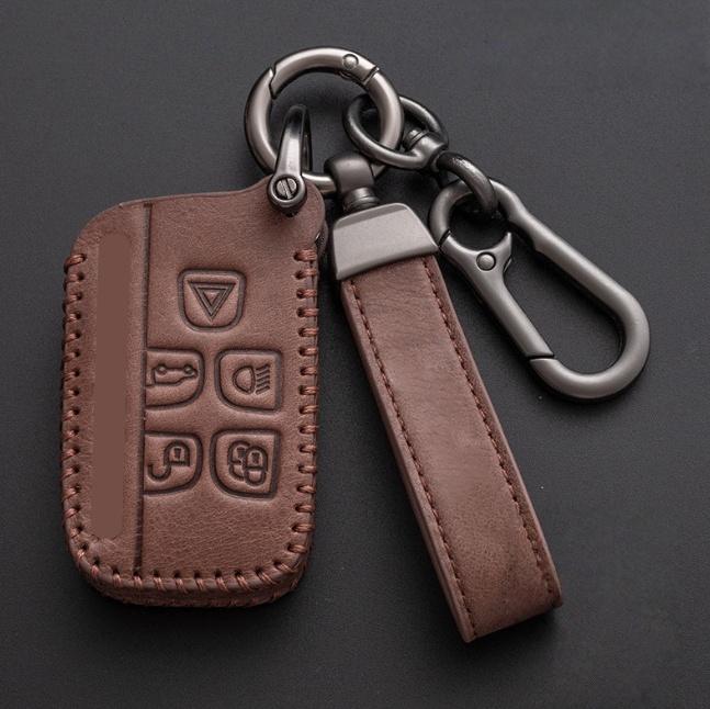

Горячая Распродажа Чехол для ключа из натуральной кожи для Land Rover Range Sport Evoque Freelander2 для Jaguar XF XJ XJL C-X16 XKR XK XEL E-PACE B style коричневый