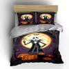 Halloween Skeleton and Pumpkins Bedding Duvet Cover Set Duvet Cover Pillowcases  (1*Duvet Cover 2*Pillowcases, Without Duvet Insert)