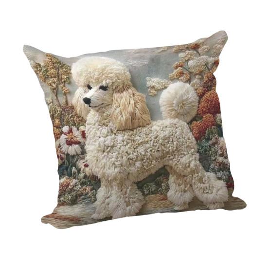3D Djurkuddfodral Imitation Broderi Örngott Hund Alpaca Dragkedja Prydnadskuddfodral för Hemma Bondgård Soffa Soffa Säng