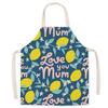 Cartoon Print Oil-Proof Parent-Child Kitchen Apron, Sleeveless Neck-Hanging Style