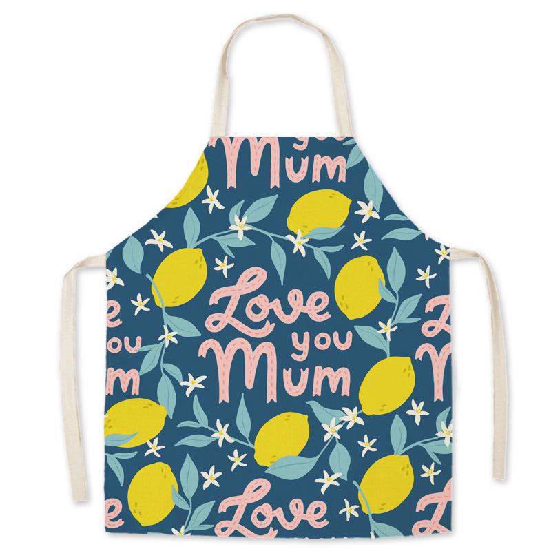Cartoon Print Oil-Proof Parent-Child Kitchen Apron, Sleeveless Neck-Hanging Style