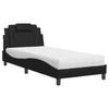 Vidaxl Bed With Mattress, Black, 90X200 Cm, Faux Leather