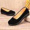 Chaussures en tissu ceinture noire chaussures d'étiquette hôtel plates antidérapantes bout carré chaussures en tissu noir chaussures de danse