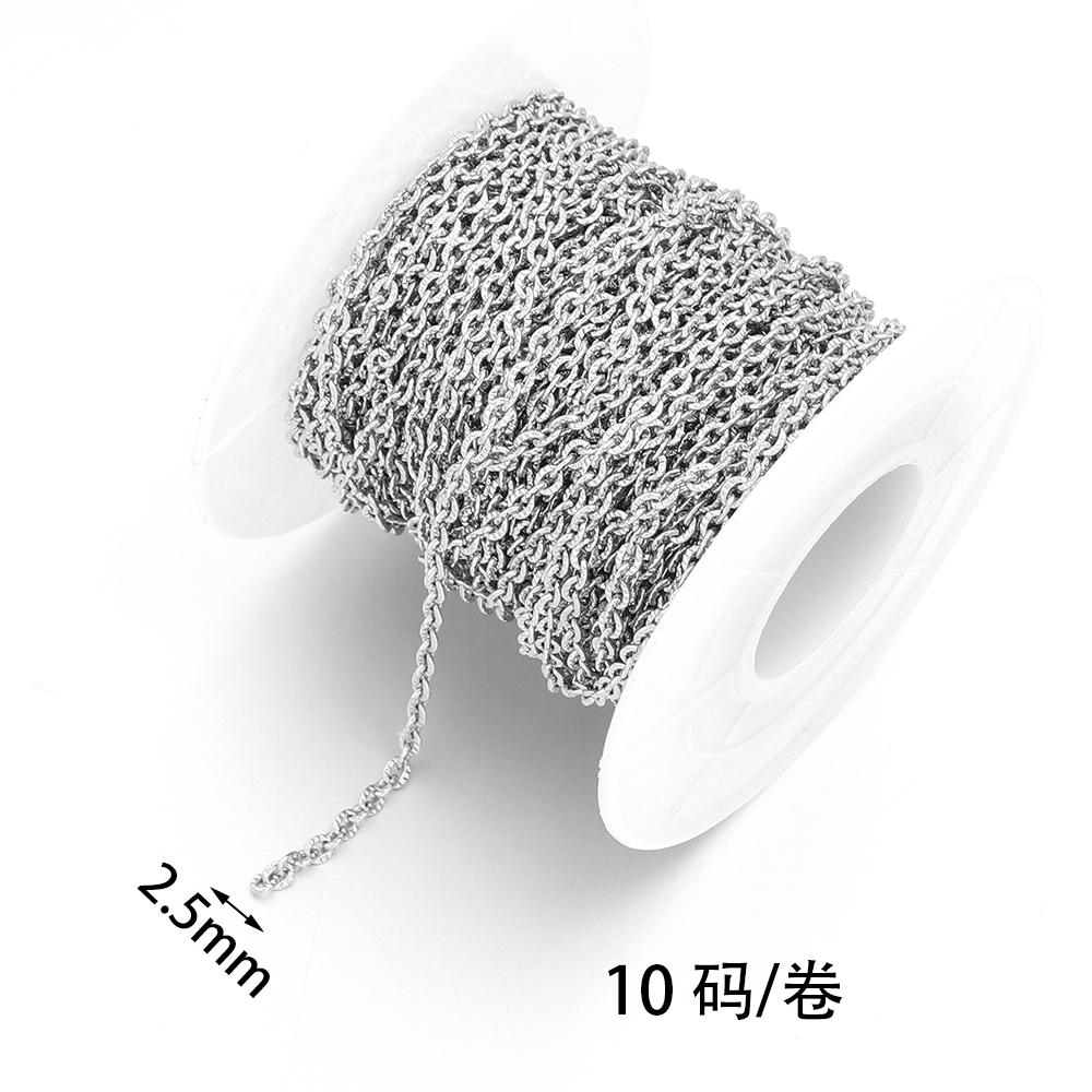 10Yards/Lot Stainless Steel Chain Cross Embossed Chain Bulk Chain For DIY Bracelet Necklace Anklet Jewelry Making Accessories