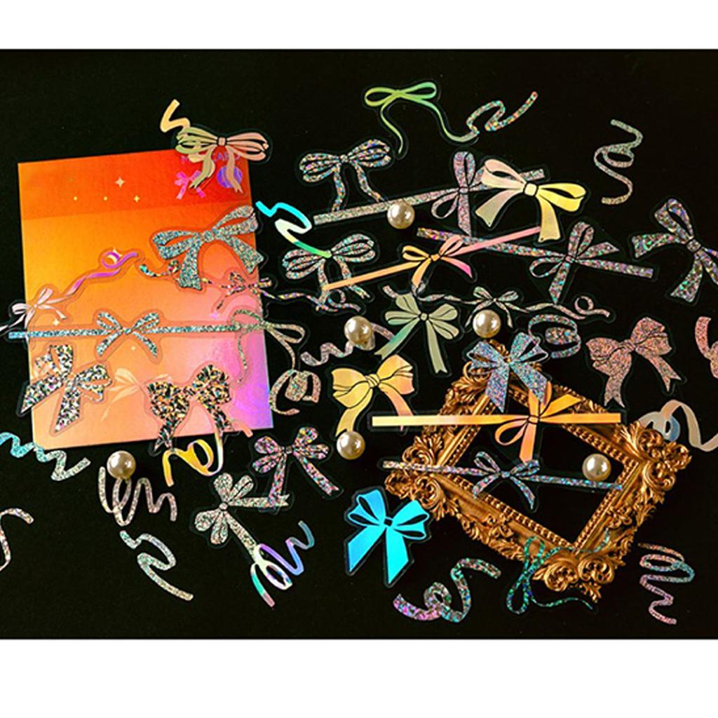 45pcs Bowknot Scrapbook Stickers Cute Strong Adhesion PET Planner Stickers Decal for Diary Photo Alb