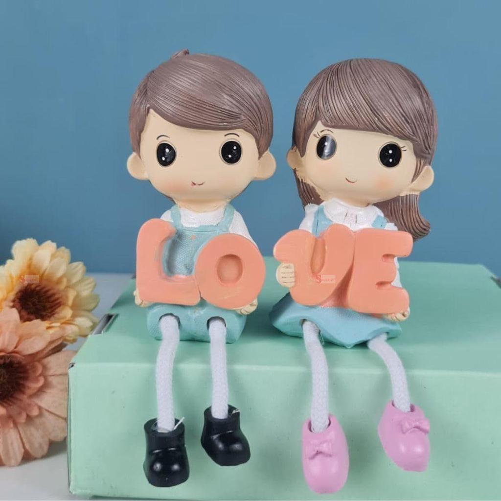 1 Set Hanging Legs Romantic Couple Showpiece | Cute Boy &Girl | Gift for Him/Her, Mother's Day,Home Décor, Living Room,