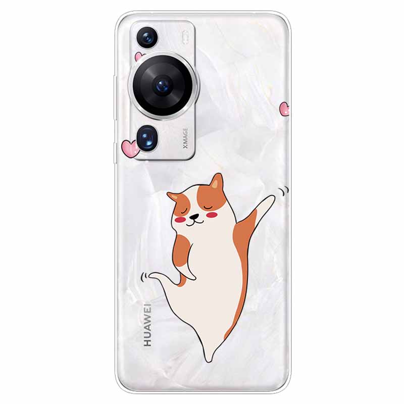 

For Huawei P60 Pro Case Flowers Clear TPU Silicone Funda Capa for Huawei P60 Soft Covers P 60 / P60Pro Transparent Coque bag New Huawei P60 Pro