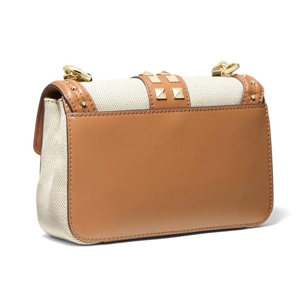 New MICHAEL KORS Soho Canvas With Leather Crossbody Bag, Shoulder Bag Women's 30T1G1SL5C-NATURAL
