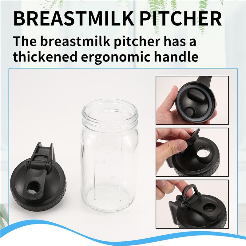 Breast Milk Pitcher Graduated Mason Jar Seal For Juice,Milk,Coffee,Tea,Lemonade,Drink