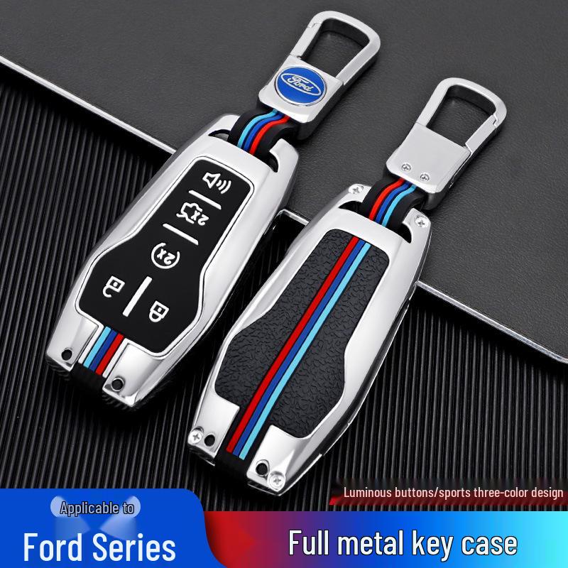 2018 Ford Taurus, Mustang, Raptor, F150, Explorer Key Case - Metal Shell with Buckle