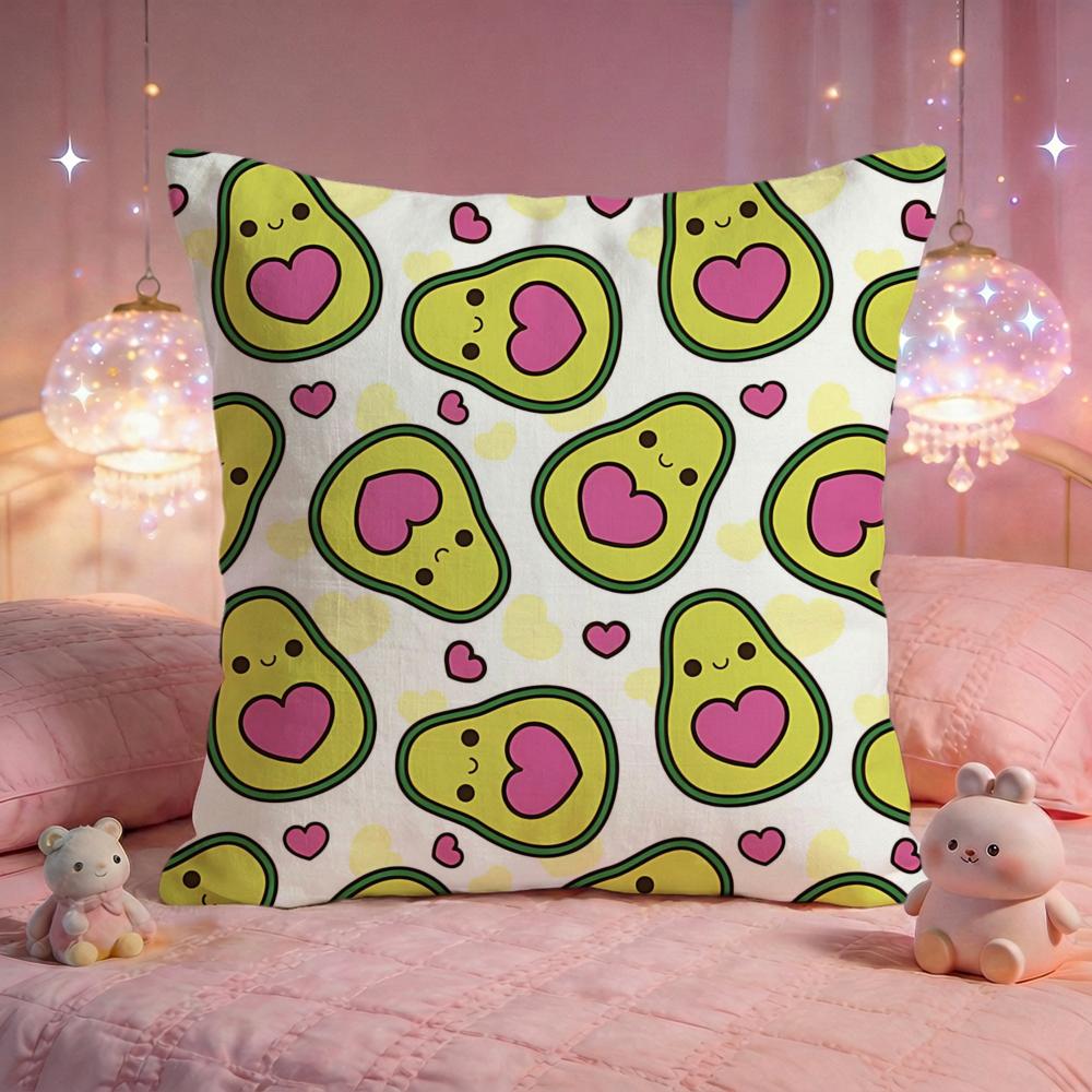 Fresh Avocado Fun Cushion Cover Premium Comfort Reversible Pillow Cove Two in One Design for Any Room Car Interior