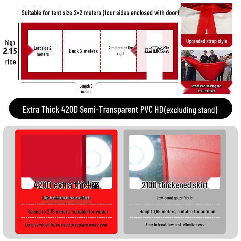 Thickened Outdoor Umbrella Tent Cloth - Windproof and Waterproof Surround for Four-Legged Umbrella