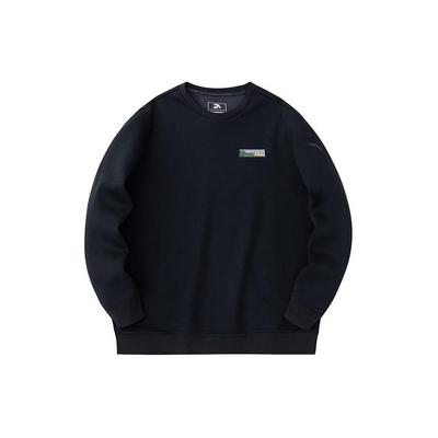 Anta Outdoor Series Printed Letter Crew Neck Pullover Sweatshirt Men Sweatshirt Basic-Black 152416706-3