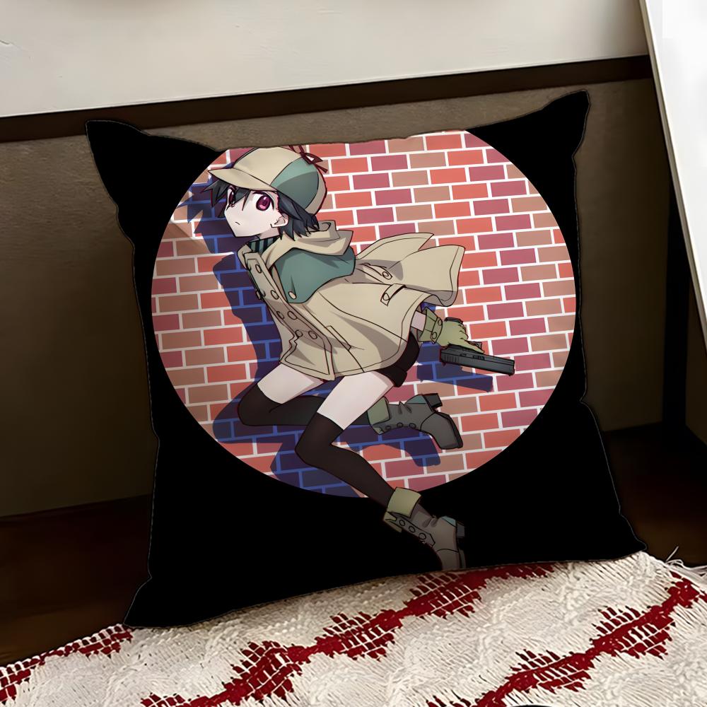 IIDINVADED Anime Cushion Cover Reversible Soft Durable Pillow Cover Home Car MultiScene Use for Daily Comfort