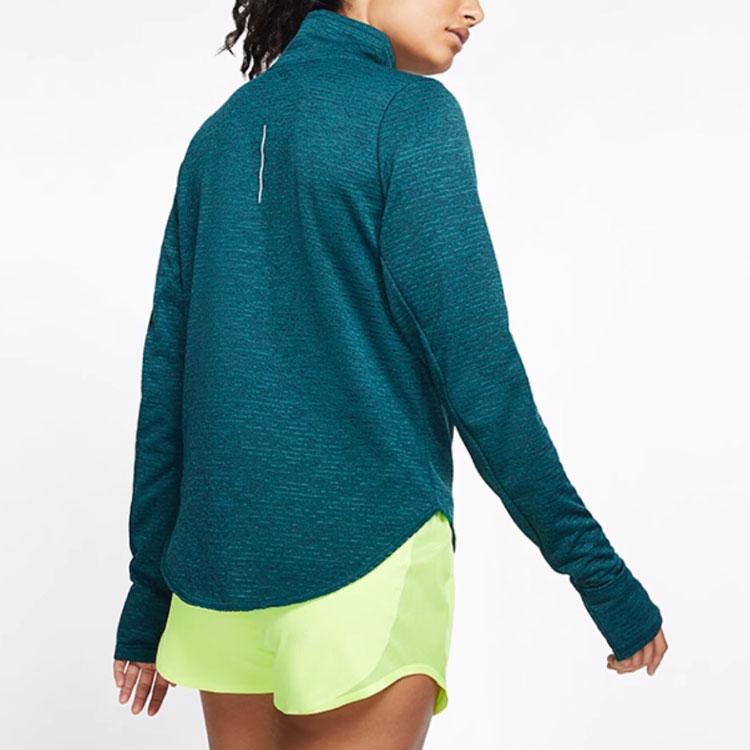 Nike Solid Logo Sports Casual Breathable Long Sleeve T-Shirt Women Tops Green BV3013-347