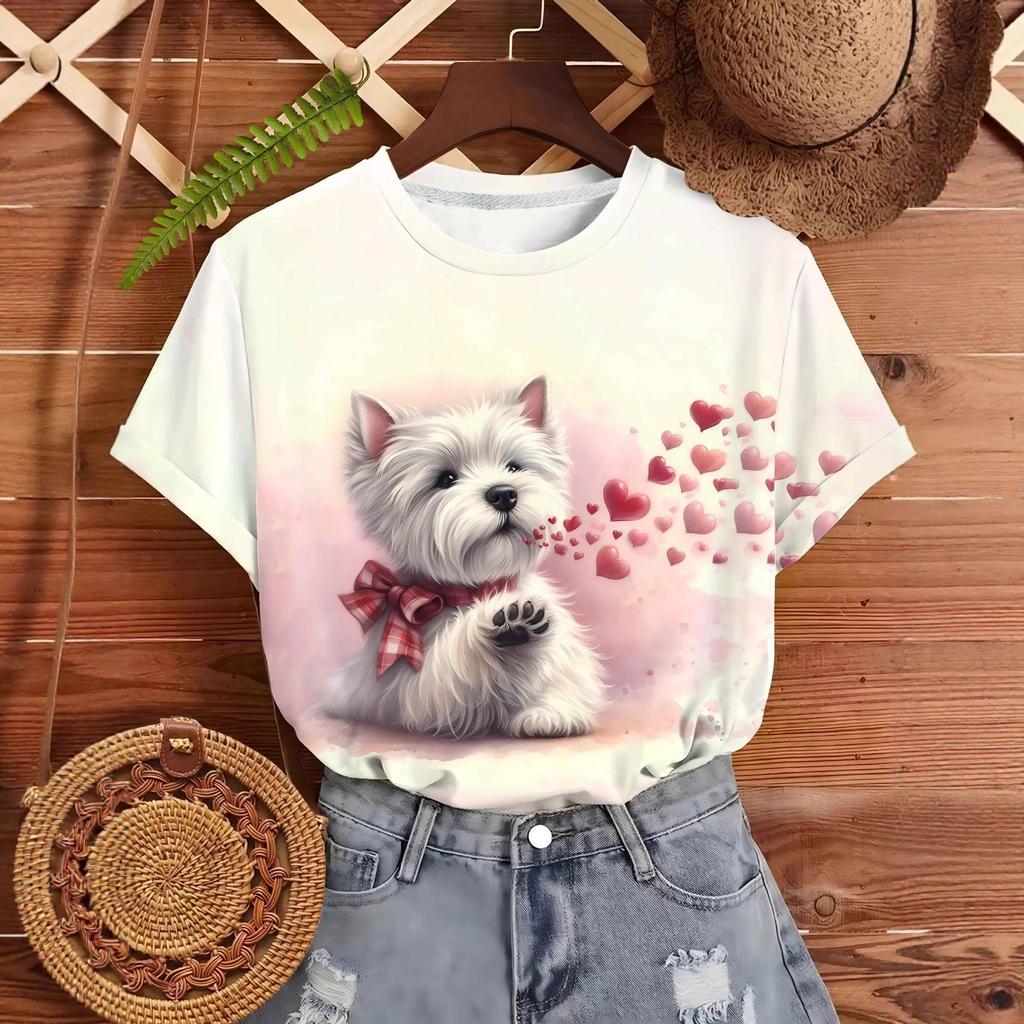 Women's Short Sleeve 3D Personality Pattern Loose Top T-Shirt