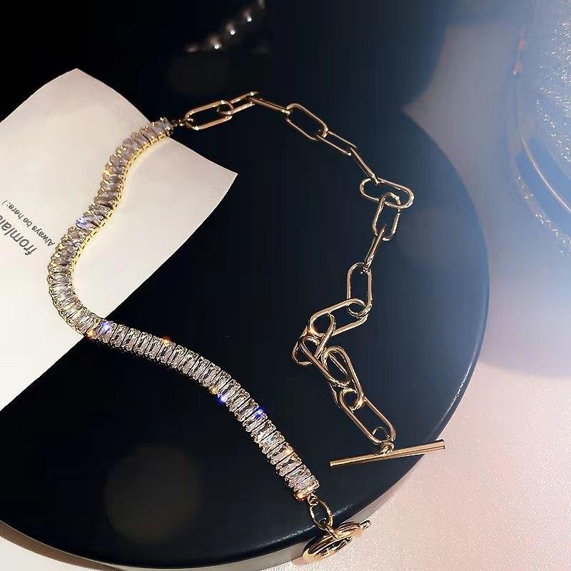 JMXD-Zircon Necklace Personalized Clavicle Chain Fashion, Temperament Neck Chain Neck Jewelry Temperament Chain