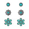 New Trends 5 Pairs Of Jewelry Dazzling Turquoise Gemstones Bohemian Earrings Stud Earrings