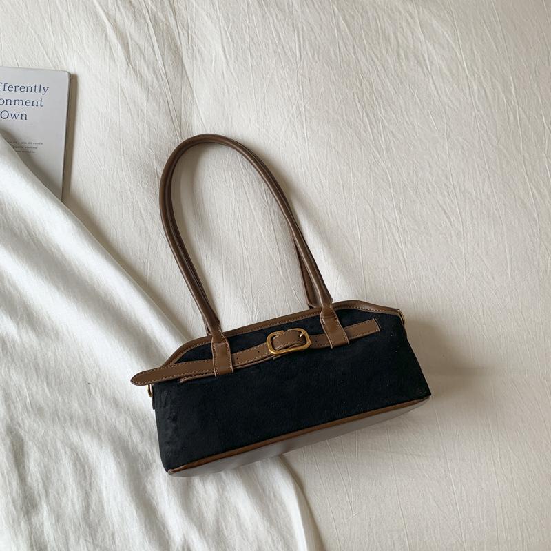 Korean version of retro niche suede underarm bag women's 2025 autumn foreign style casual work commuting shoulder handbag