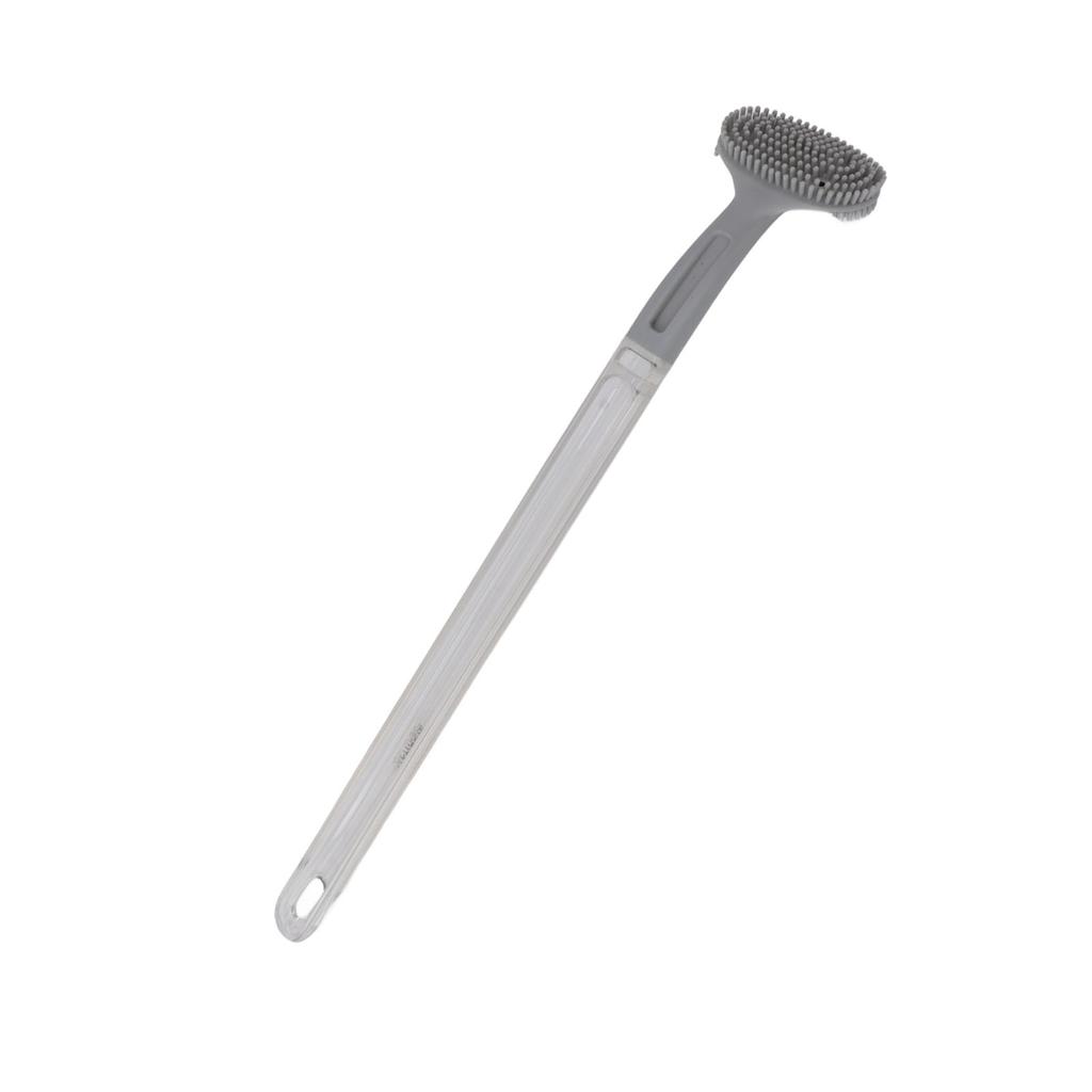Toilet Brush Soft Bristle Plastic Curved Design Long Handle Bathroom Cleaning Scrubber Tool