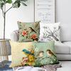 Home Decor Birds & Flowers Pattern Decorative Pillowcase Pattern Cushion Cover Suitable For Sofa Bedroom Car Pillow Cover