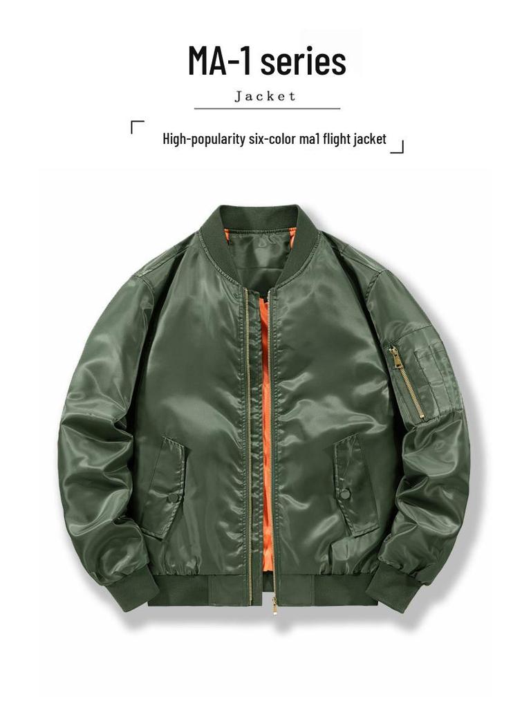 Men's Japanese Style MA1 Bomber Jacket - Spring/Autumn Casual Baseball Jacket
