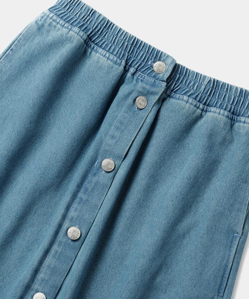COLUMBIA UNIVERSITY Sl-Label Front Button Denim Skirt Light Denim