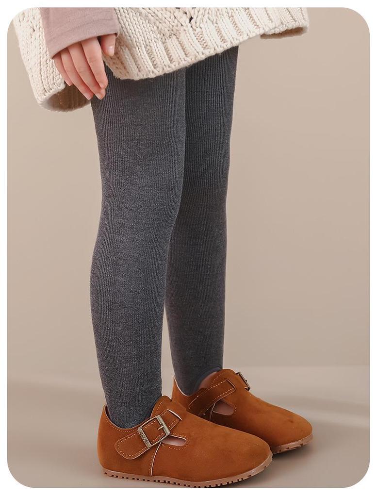 Girls' Winter Fleece Tights: Warm Footed Baby Bodysuit and Thick Children's Leggings