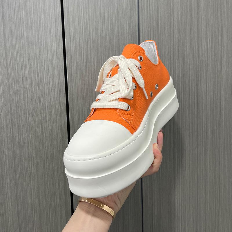 Fashion Men's Platform Canvas Sneakers Chunky Sole Elevator Shoes Multiple Colors Comfortable Lace-Up Casual Breathable Fashion Shoes