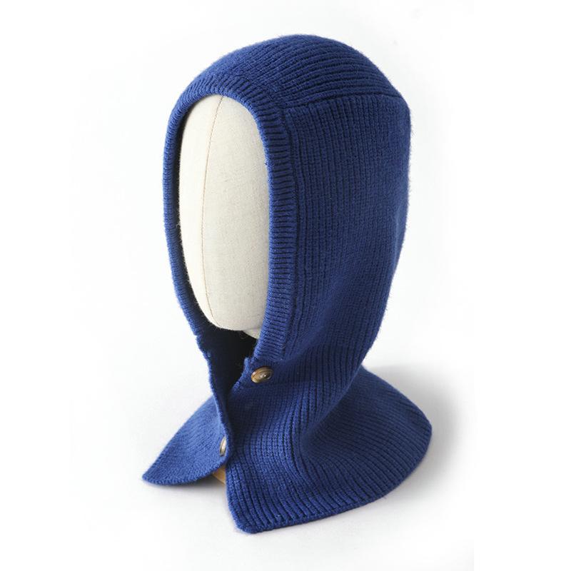 Winter Skullies Beanies Hat Buttons Bib Men Warm Windproof Cap Women Wool Scarf Caps Balaclava Mask Gorras Bonnet Knitted Hats