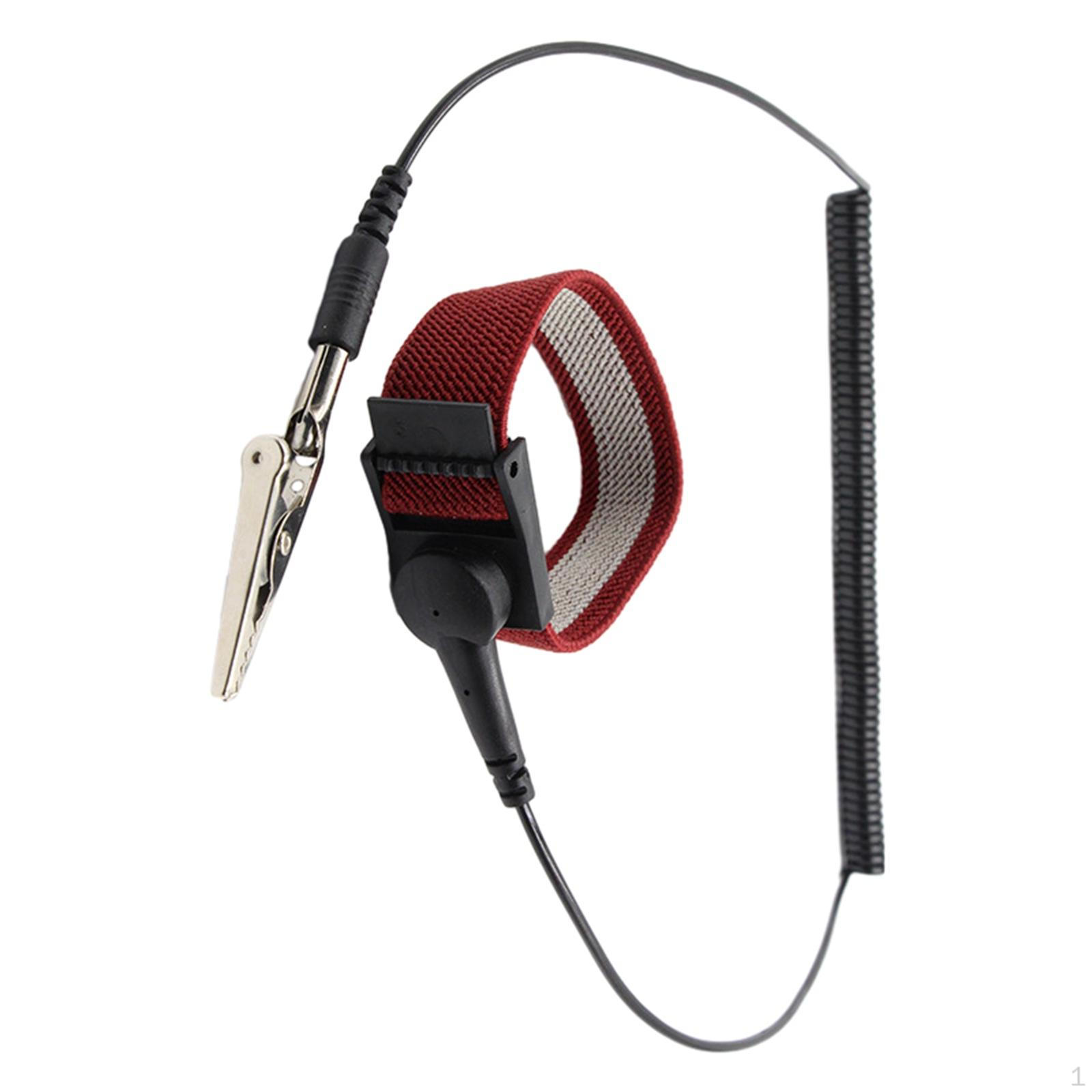 

Антистатический ремешок на запястье Многоразовый регулируемый браслет с заземлением для электронных устройств