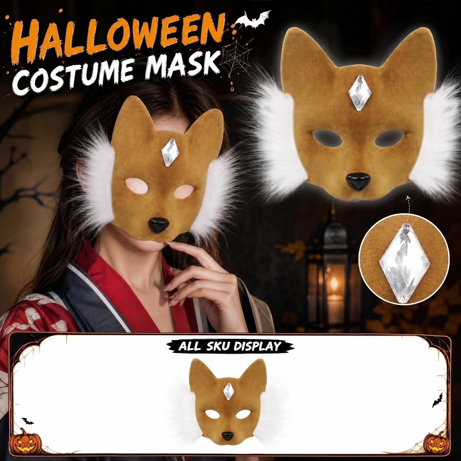 Half Face for Halloween Costume Party Masquerade One Size