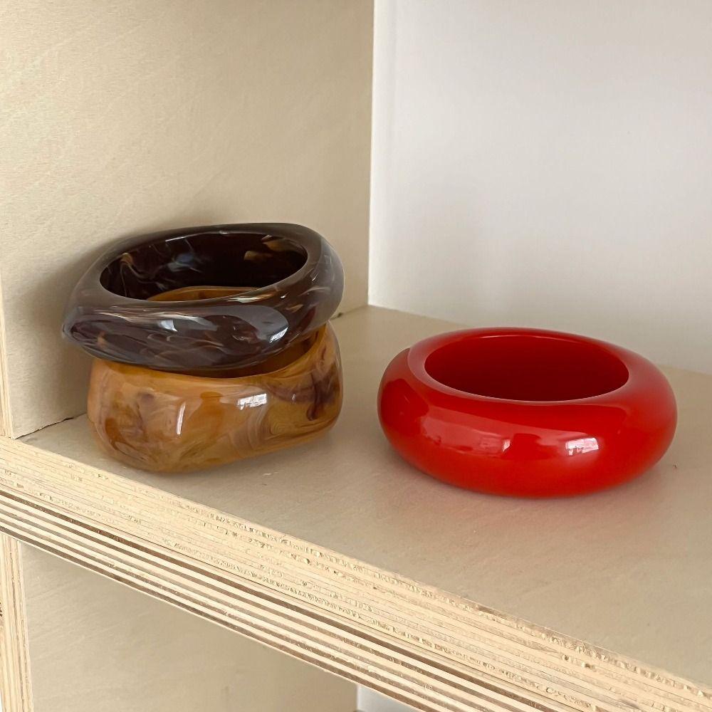 Smudging Irregular Wide Bracelet Europe American Style Retro Hand Ring Cute Acrylic Bangle Girls