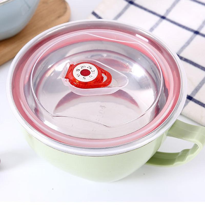 Instant-Nudelschüssel aus Edelstahl, doppellagig isolierte Instant-Nudelschüssel für Erwachsene, Verbrühschutz, Wärmedämmung, Frischhaltebox mit Deckel