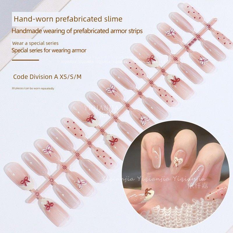 

Wear Nail Tip Fancy Cat s Eye Cartoon Nail Stickers Best Selling Cute Girl Fake Nails Ins Wind Detachable 30 Pieces BY2037 Wearing Armor 30 Pieces/Strip