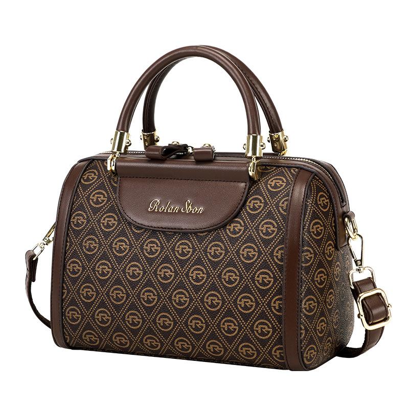 Women's Handbag Summer New European and American Large Capacity Pillow Bag Retro Boston One shoulder Crossbody Bag