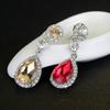 1 Pair Lady Earrings Rhinestone Inlaid Shiny Water Drop Shape Elegant Drop Earrings for Gift