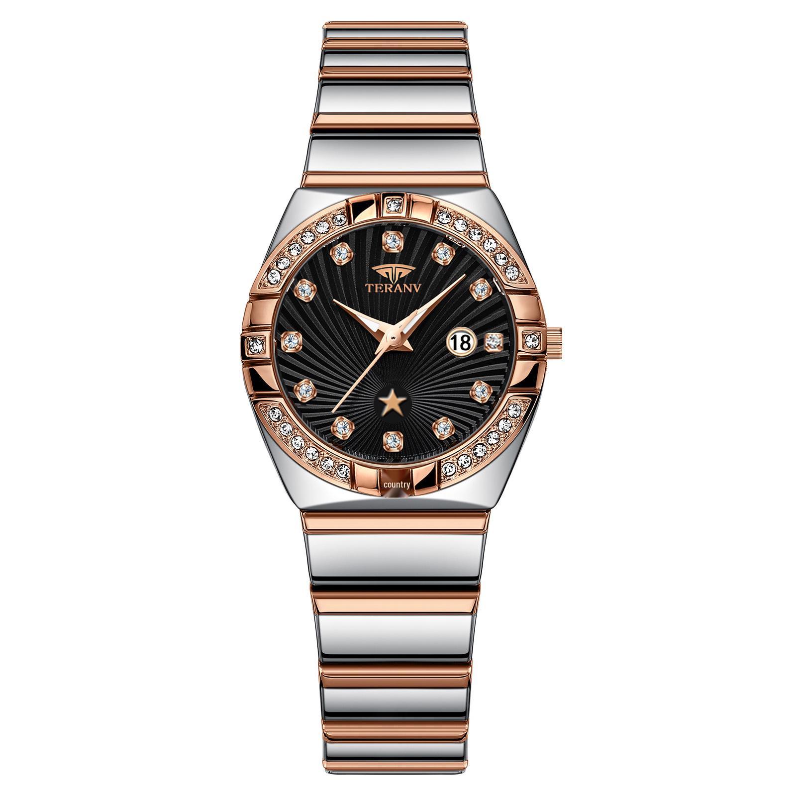 

Luminous Women s Calendar Watch - Fashionable, Waterproof Alloy Band