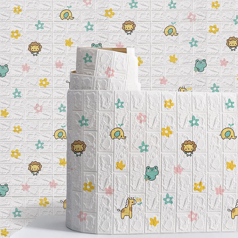 Soundproof Foam Wall Panels, Self-Adhesive XPE Cartoon Murals for Bedroom, Waterproof Noise Reducing Wallpaper