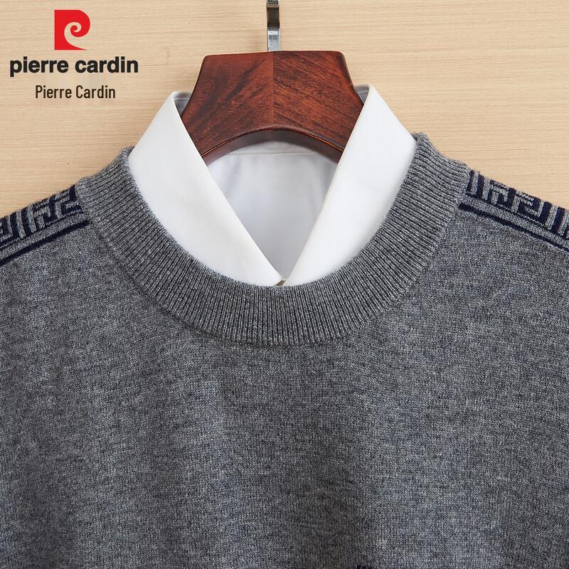 Pierre Cardin Men's Crew Neck Jacquard Knit Pullover Sweater