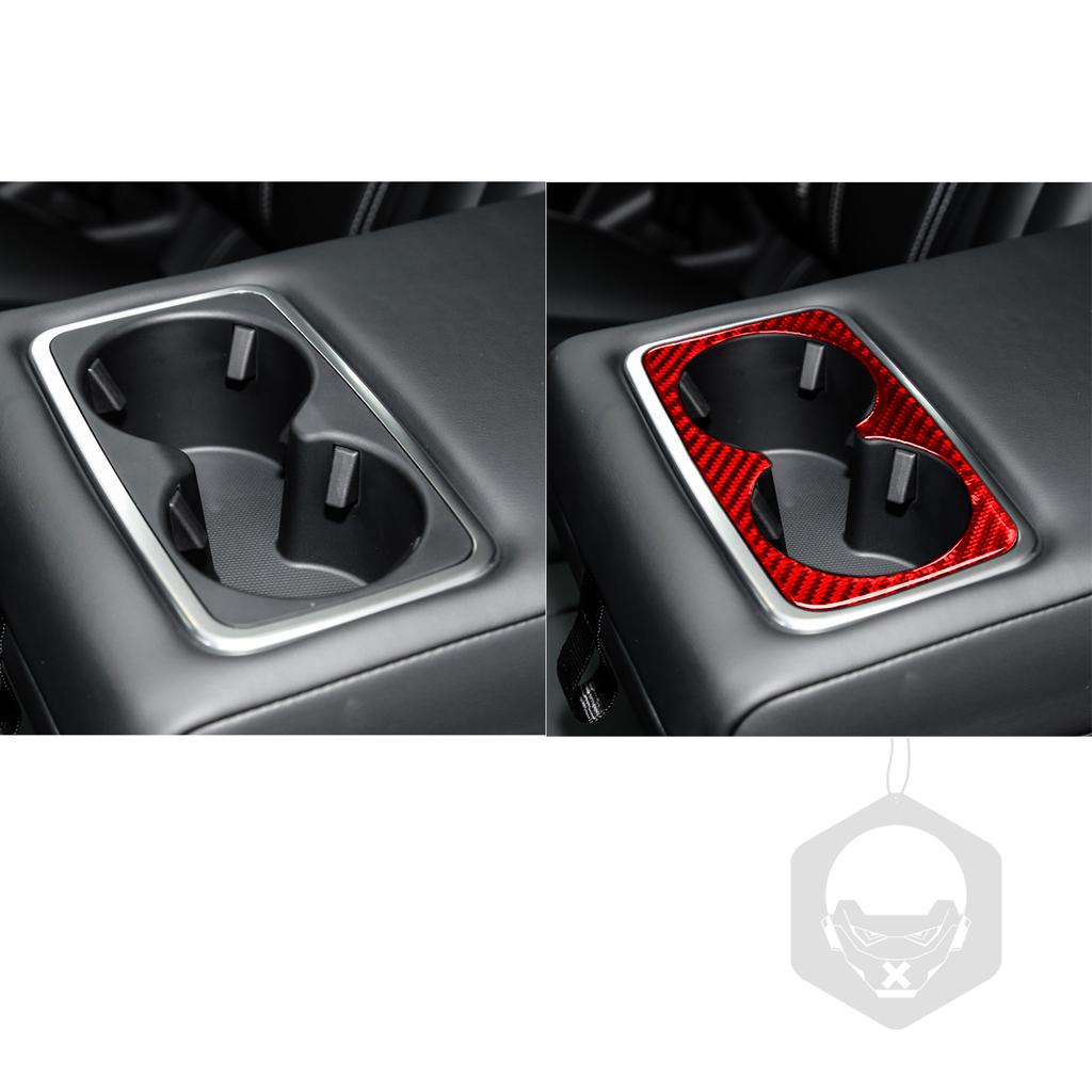 For Ford Mustang Mach E  2022 Car Accessories Auto Interior Rear Cup Holder Panel Trim Sticker Modification Decoration