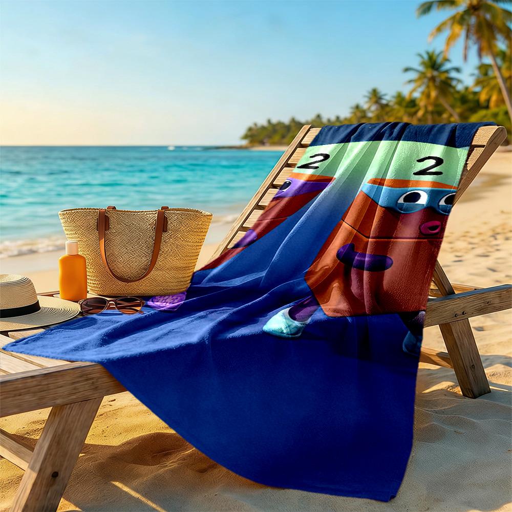 Numberblocks Beach Towel Soft Durable Quick-Dry Comfortable Lightweight Suitable for Sports, Travel, Swimming, Yoga, Bathroom, Beach, And Pool