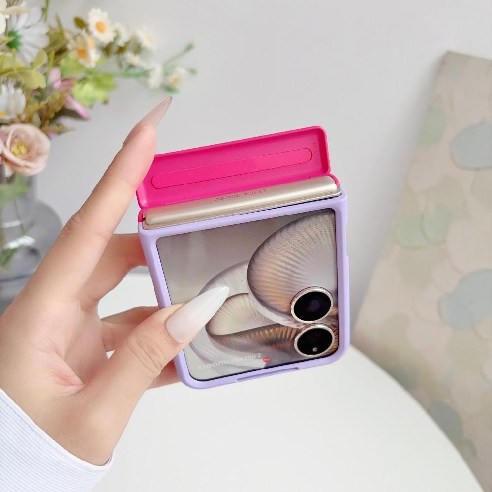 Two-Color For XiaoMi Mix Flip 2 Phone Case Hinge Magnetic Wireless Charger PC Shell Shockproof Protective Back Cover