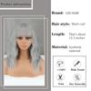 LISI HAIR Short Curl Wig Middle Long Natural Wave Hair Synthetic Wigs with Bangs for Women Gray Wig Cosplay Party Wig