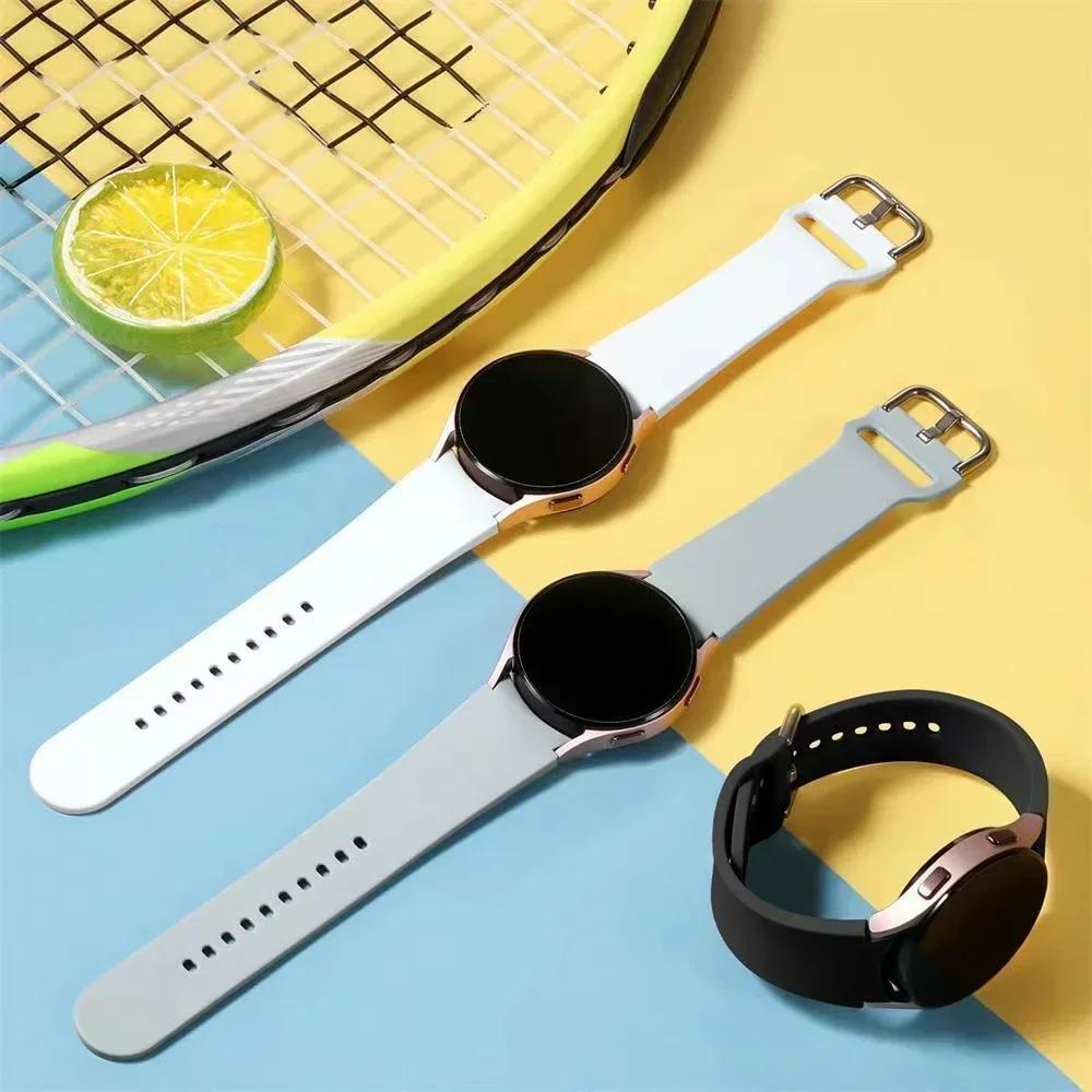 Oryginalny Silikonowy Pasek Do Samsung Galaxy Watch 7/6/5/4 44mm 40mm 5 Pro Sportowa Bransoleta Galaxy Watch 6 4 Classic 47mm 43mm Pasek