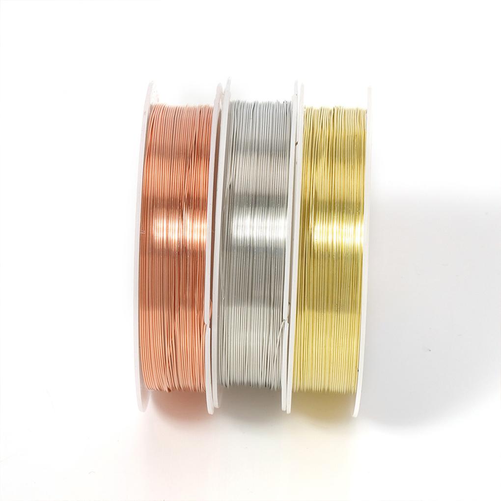 Yuwqqoajv 5 Stück Kupferdraht zum Perlenfädeln - Schmuckherstellungs-Enthusiasten Perldraht Metalldrähte Langlebig Modisch Große Auswahl, Rotbronze, 0,3 mm