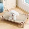 Breathable Cat Elevated Bed Wooden Frame Cat Hammock Cool Cat Nest Pet Camping Bed Kennel